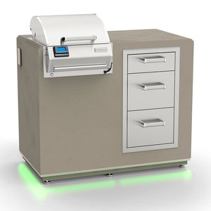 Firemagic Islands Fire magic Electric Grill Island Bundle with Triple Drawer (36" x 44") - GFRC Island in Smoke finish