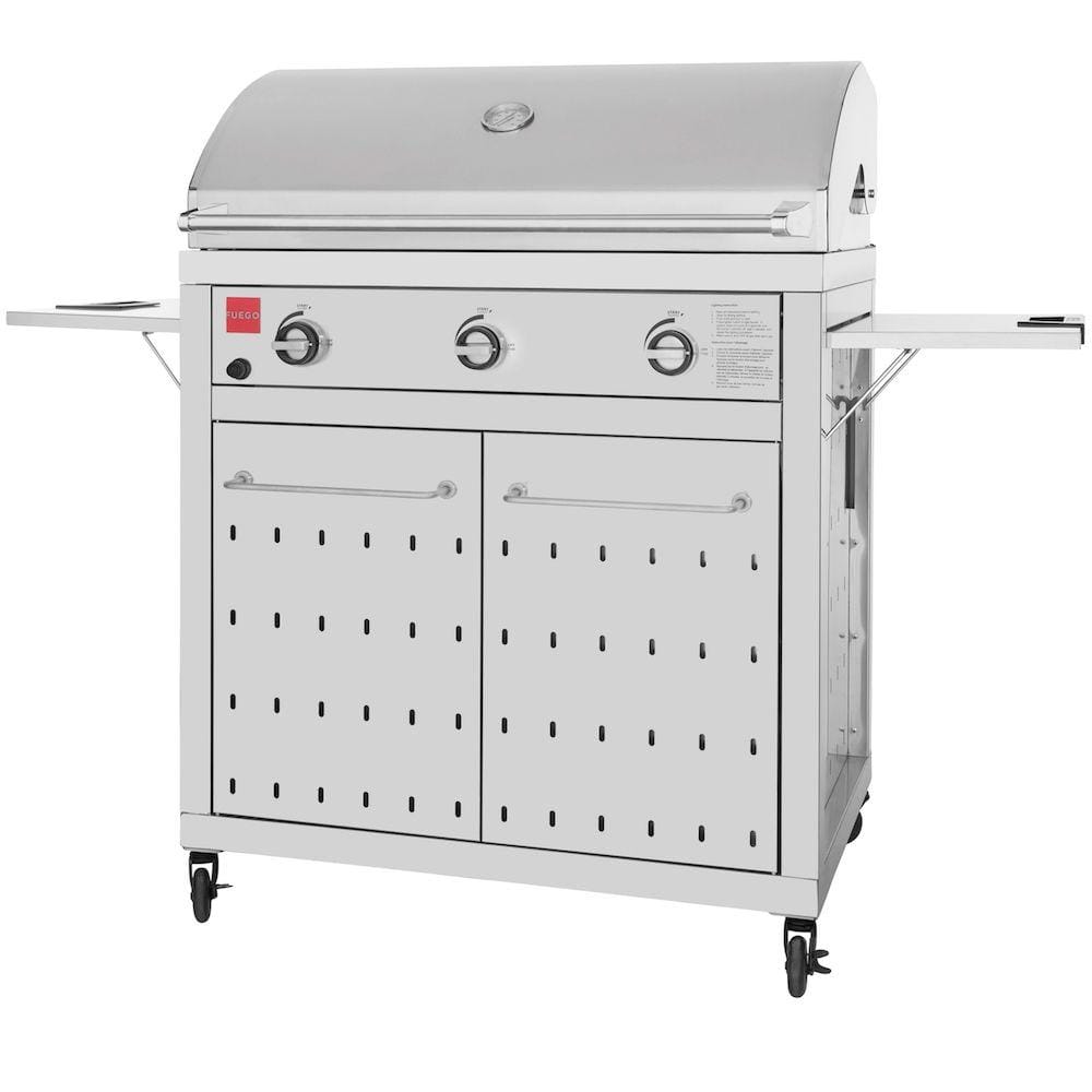Fuego Living Freestanding Gas Grill Fuego F36S-Pro All 304SS Gas Grill w/ Lights & Rear Burner