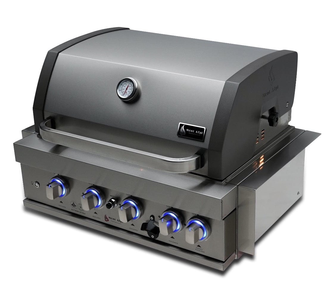 Mont Alpi Grills Mont Alpi 400 Built-In Gas Grill / 4-Burner Grill, Infrared Back Burner, Stainless Steel, Rotisserie Kit / MABi400