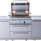 Mont Alpi Island Mont Alpi 400 Deluxe Stainless Steel Island / 4 Burner Grill, 2 Infrared Burners, Rotisserie Kit, Cover / MAi400-D