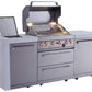 Mont Alpi Island Mont Alpi 400 Deluxe Stainless Steel Island / 4 Burner Grill, 2 Infrared Burners, Rotisserie Kit, Cover / MAi400-D
