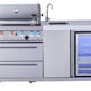Mont Alpi Island Mont Alpi 400 Deluxe Stainless Steel Island with Beverage Center / 4-Burner Grill, 2 Infrared Burners, Sink, Fridge / Mai400-DBEV