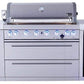 Mont Alpi Island Mont Alpi 805 Deluxe Stainless Steel Island with Fridge Cabinet / 6-Burner Grill, 2 Infrared Burners, Fridge, Waterfall Sides  / MAi805-DFC