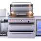 Mont Alpi Island Mont Alpi 805 Deluxe Stainless Steel Island with Fridge Cabinet / 6-Burner Grill, 2 Infrared Burners, Fridge, Waterfall Sides  / MAi805-DFC