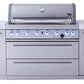 Mont Alpi Island Mont Alpi 805 Stainless Steel Island / 6-Burner Grill, 2 Infrared Burners, Composite Granite Counters  / MAi805