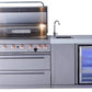 Mont Alpi Island Mont Alpi 805 Stainless Steel Island with Beverage Center / 6-Burner Grill, 2 Infrared Burners, Sink, Fridge / MAi805-BEV