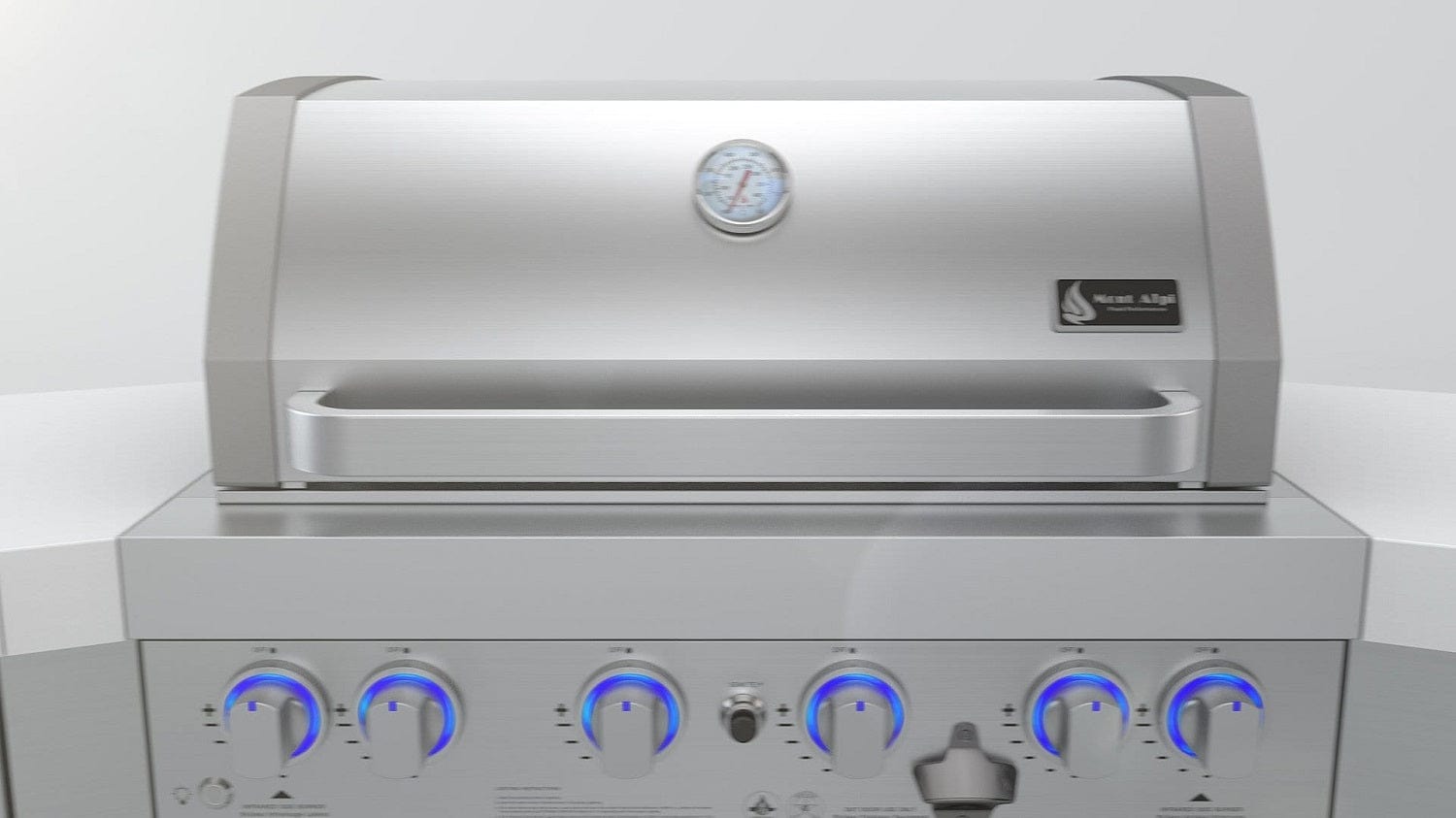 Mont Alpi Islands Mont Alpi 400 Deluxe Island with 90 Degree Corner / 4-Burner Grill, 2 Infrared Burners, Stainless Steel, Waterfall Sides / MAi400-D90C