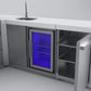Mont Alpi Islands Mont Alpi 400 Deluxe Island with Beverage Center + 90 Degree Corner / 4-Burner Grill, 2 Infrared Burners, Stainless Steel, Sink, Fridge / MAi400-D90BEV