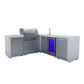 Mont Alpi Islands Mont Alpi 400 Deluxe Island with Beverage Center + 90 Degree Corner / 4-Burner Grill, 2 Infrared Burners, Stainless Steel, Sink, Fridge / MAi400-D90BEV