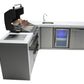 Mont Alpi Islands Mont Alpi 400 Deluxe Island with Beverage Center + 90 Degree Corner / 4-Burner Grill, 2 Infrared Burners, Stainless Steel, Sink, Fridge / MAi400-D90BEV