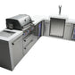 Mont Alpi Islands Mont Alpi 400 Deluxe Island with Beverage Center + 90 Degree Corner + Kegerator + Fridge Cabinet / 4-Burner Grill, 2 Infrared Burners, Sink, 2 Fridges, Waterfall Sides, Stainless Steel / MAi400-D90KEGBEVFC