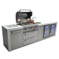 Mont Alpi Islands Mont Alpi 400 Deluxe Island with Beverage Center + Fridge Cabinet / 4-Burner Grill, 2 Infrared Burners, Sink, 2 Fridges, Stainless Steel / MAi400-DBEVFC