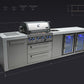 Mont Alpi Islands Mont Alpi 400 Deluxe Island with Beverage Center + Fridge Cabinet / 4-Burner Grill, 2 Infrared Burners, Sink, 2 Fridges, Stainless Steel / MAi400-DBEVFC