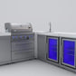 Mont Alpi Islands Mont Alpi 400 Deluxe Island with Beverage Center + Fridge Cabinet + 90 Degree Corner / 4-Burner Grill, 2 Infrared Burners, Sink, 2 Fridges / MAi400-DBEV90FC