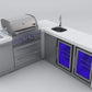 Mont Alpi Islands Mont Alpi 400 Deluxe Island with Beverage Center + Fridge Cabinet + 90 Degree Corner / 4-Burner Grill, 2 Infrared Burners, Sink, 2 Fridges / MAi400-DBEV90FC