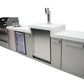 Mont Alpi Islands Mont Alpi 400 Deluxe Island with Beverage Center + Kegerator / 4-Burner Grill, 2 Infrared Burners, Sink, Fridge, Stainless Steel / MAi400-DKEGBEV