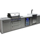 Mont Alpi Islands Mont Alpi 400 Deluxe Island with Beverage Center + Kegerator / 4-Burner Grill, 2 Infrared Burners, Sink, Fridge, Stainless Steel / MAi400-DKEGBEV