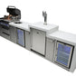 Mont Alpi Islands Mont Alpi 400 Deluxe Island with Beverage Center + Kegerator + Fridge Cabinet / 4-Burner Grill, 2 Infrared Burners, Sink, 2 Fridges, Waterfall Sides, Stainless Steel / MAi400-DKEGBEVFC