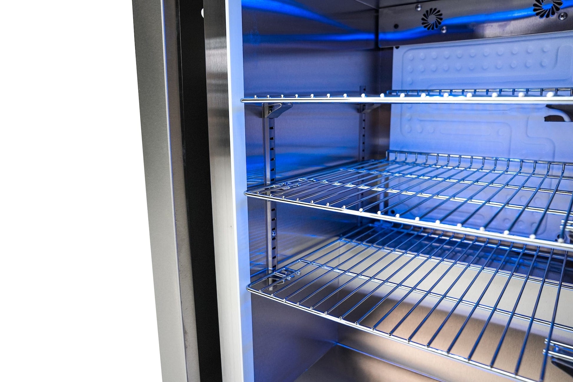 Mont Alpi Islands Mont Alpi 400 Deluxe Island with Fridge Cabinet / 4-Burner Grill, 2 Infrared Burners, Fridge, Stainless Steel, Waterfall Sides / MAi400-DFC