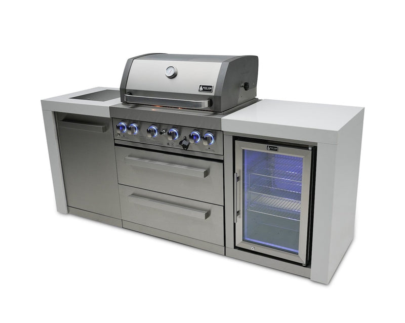 Mont Alpi 400 Deluxe Island with Fridge Cabinet / 4-Burner Grill, 2 ...