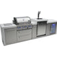 Mont Alpi Islands Mont Alpi 400 Deluxe Island with Fridge Cabinet + Kegerator / 4-Burner Grill, 2 Infrared Burners, Fridge, Waterfall Sides, Stainless Steel / MAi400-DKEGFC