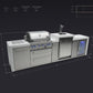 Mont Alpi Islands Mont Alpi 400 Deluxe Island with Fridge Cabinet + Kegerator / 4-Burner Grill, 2 Infrared Burners, Fridge, Waterfall Sides, Stainless Steel / MAi400-DKEGFC