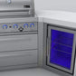 Mont Alpi Islands Mont Alpi 400 Deluxe Island with Fridge Cabinet + Two 45 Degree Corners / 4-Burner Grill, 2 Infrared Burners, Fridge, Stainless Steel / MAi400-D45FC