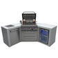 Mont Alpi Islands Mont Alpi 400 Deluxe Island with Fridge Cabinet + Two 45 Degree Corners / 4-Burner Grill, 2 Infrared Burners, Fridge, Stainless Steel / MAi400-D45FC