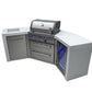 Mont Alpi Islands Mont Alpi 400 Deluxe Island with Fridge Cabinet + Two 45 Degree Corners / 4-Burner Grill, 2 Infrared Burners, Fridge, Stainless Steel / MAi400-D45FC