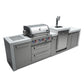 Mont Alpi Islands Mont Alpi 400 Deluxe Island with Kegerator / 4-Burner Grill, 2 Infrared Burners, Stainless Steel, Waterfall Sides / MAi400-DKEG