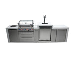 Mont Alpi Islands Mont Alpi 400 Deluxe Island with Kegerator / 4-Burner Grill, 2 Infrared Burners, Stainless Steel, Waterfall Sides / MAi400-DKEG