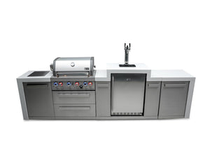 Mont Alpi Islands Mont Alpi 400 Deluxe Island with Kegerator / 4-Burner Grill, 2 Infrared Burners, Stainless Steel, Waterfall Sides / MAi400-DKEG