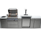 Mont Alpi Islands Mont Alpi 400 Deluxe Island with Kegerator / 4-Burner Grill, 2 Infrared Burners, Stainless Steel, Waterfall Sides / MAi400-DKEG