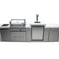 Mont Alpi Islands Mont Alpi 400 Deluxe Island with Kegerator / 4-Burner Grill, 2 Infrared Burners, Stainless Steel, Waterfall Sides / MAi400-DKEG