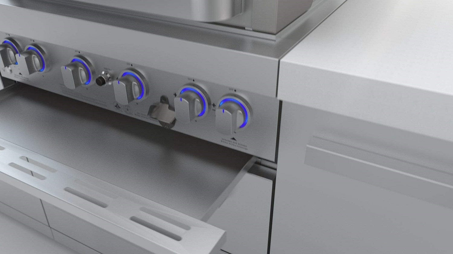Mont Alpi Islands Mont Alpi 400 Deluxe Island with Two 45 Degree Corners / 4-Burner Grill, 2 Infrared Burners, Stainless Steel, Cover / MAi400-D45