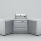 Mont Alpi Islands Mont Alpi 400 Deluxe Island with Two 45 Degree Corners / 4-Burner Grill, 2 Infrared Burners, Stainless Steel, Cover / MAi400-D45