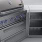 Mont Alpi Islands Mont Alpi 400 Deluxe Island with Two 45 Degree Corners / 4-Burner Grill, 2 Infrared Burners, Stainless Steel, Cover / MAi400-D45
