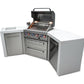 Mont Alpi Islands Mont Alpi 400 Deluxe Island with Two 45 Degree Corners / 4-Burner Grill, 2 Infrared Burners, Stainless Steel, Cover / MAi400-D45