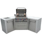 Mont Alpi Islands Mont Alpi 400 Deluxe Island with Two 45 Degree Corners / 4-Burner Grill, 2 Infrared Burners, Stainless Steel, Cover / MAi400-D45