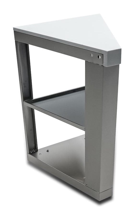 Mont Alpi Islands Mont Alpi 45 Degree Corner Module / Island Extension, Stainless Steel, White Composite Granite Counter / MA45C