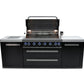 Mont Alpi Islands Mont Alpi 805 Black Stainless Steel Island / 6-Burner Grill, 2 Infrared Burners, Rotisserie Kit, Cover / MAi805-BSS