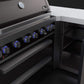 Mont Alpi Islands Mont Alpi 805 Black Stainless Steel Island with 90 Degree Corner / 6-Burner Grill, 2 Infrared Burners, Rotisserie Kit / MAi805-BSS90C
