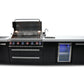 Mont Alpi Islands Mont Alpi 805 Black Stainless Steel Island with Beverage Center / 6-Burner Grill, 2 Infrared Burners, Sink, Fridge / MAi805-BSSBEV
