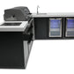 Mont Alpi Islands Mont Alpi 805 Black Stainless Steel Island with Beverage Center + Fridge Cabinet + 90 Degree Corner / 6-Burner Grill, 2 Infrared Burners, Sink, 2 Fridges / MAi805-BSS90BEVFC