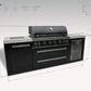 Mont Alpi Islands Mont Alpi 805 Black Stainless Steel Island with Fridge Cabinet / 6-Burner Grill, 2 Infrared Burners, Fridge  / MAi805-BSSFC