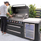 Mont Alpi Islands Mont Alpi 805 Black Stainless Steel Island with Fridge Cabinet / 6-Burner Grill, 2 Infrared Burners, Fridge  / MAi805-BSSFC