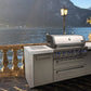 Mont Alpi Islands Mont Alpi 805 Deluxe Island / 6-Burner Grill, 2 Infrared Burners, Stainless Steel, Waterfall Sides, Rotisserie Kit, Cover / MAi805-D