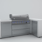 Mont Alpi Islands Mont Alpi 805 Deluxe Island with 90 Degree Corner / 6-Burner Grill, 2 Infrared Burners, Stainless Steel, Waterfall Sides / MAi805-D90C