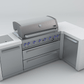 Mont Alpi Islands Mont Alpi 805 Deluxe Island with 90 Degree Corner / 6-Burner Grill, 2 Infrared Burners, Stainless Steel, Waterfall Sides / MAi805-D90C