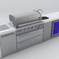 Mont Alpi Islands Mont Alpi 805 Deluxe Island with Beverage Center / 6-Burner Grill, 2 Infrared Burners, Sink, Fridge, Stainless Steel, Waterfall Sides / MAi805-DBEV